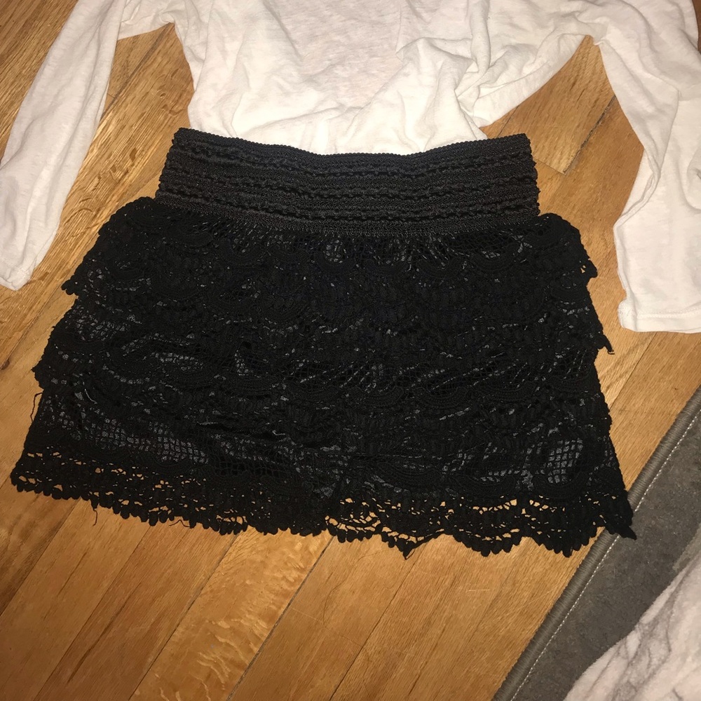 Black lace shorts
